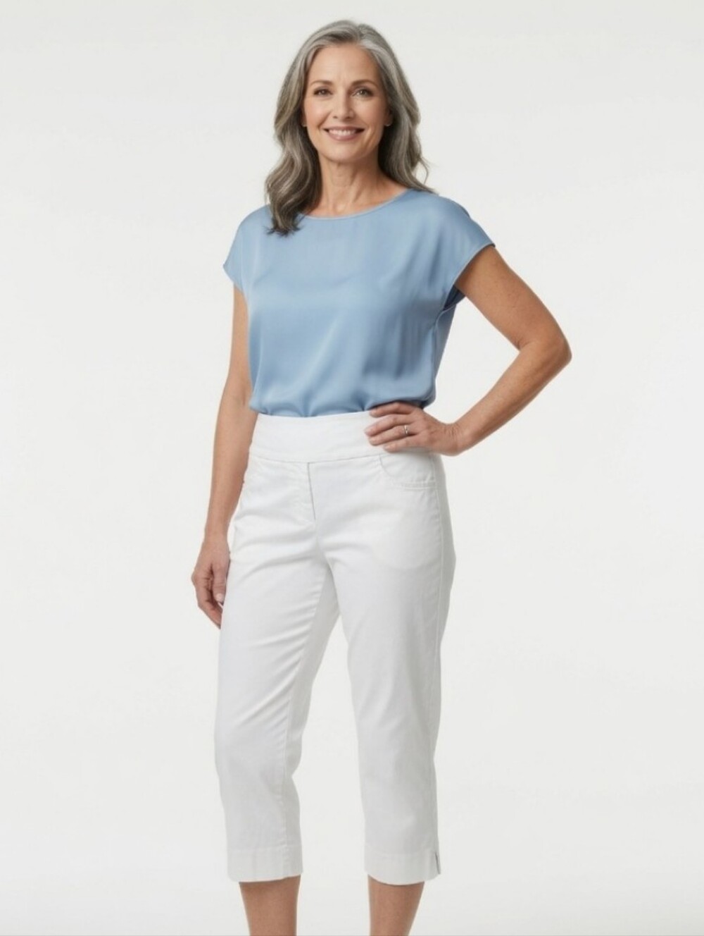 Ruby Rd. White Cropped Ankle Jeans (Size:18w)